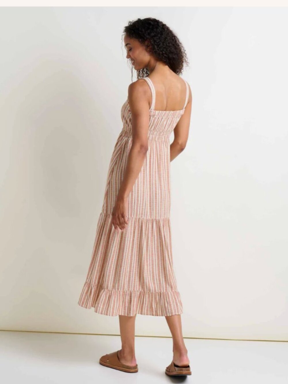 Toad&Co Striped Blush and Cream Maxi Sundress